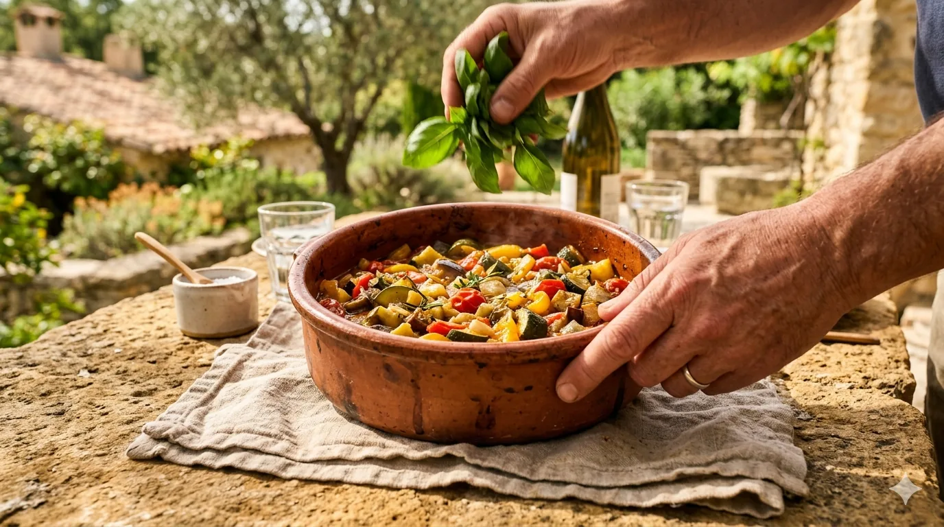 Ratatouille provençale à l'ancienne mijotée en cocotte