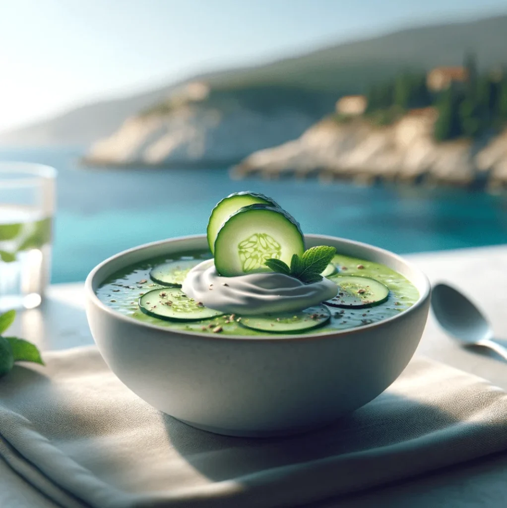 gaspacho au concombre et au yaourt grec