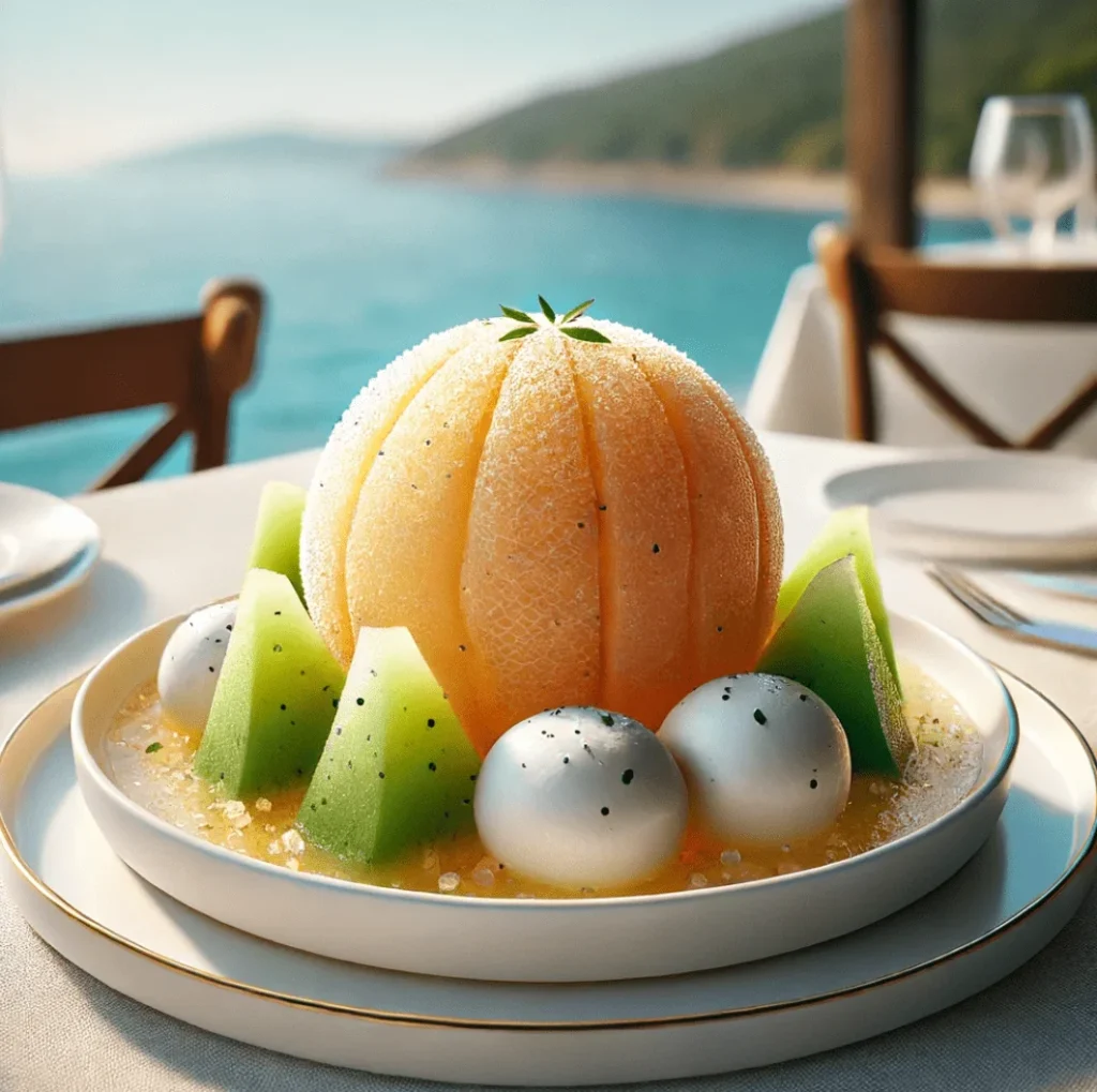 granité de melon et mozzarella di burrata