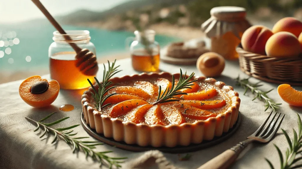 recette de tarte rustique abricot rôti au miel et romarin