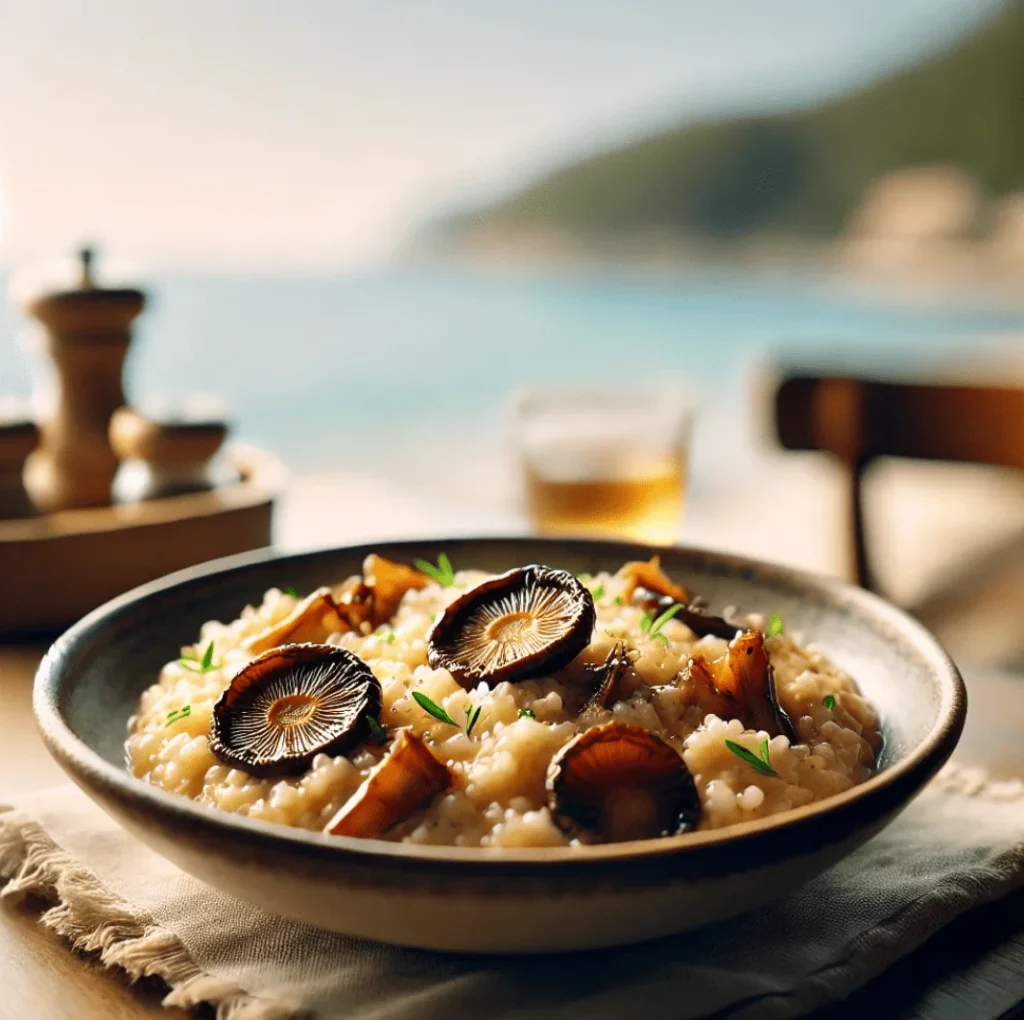 risotto de dachines aux shitakes caramelises