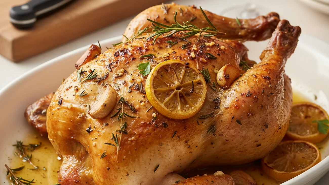 Poulet Rôti Ail-Herbes-Citron : La Recette du Dimanche Parfaite Que Tout le Monde Réclame