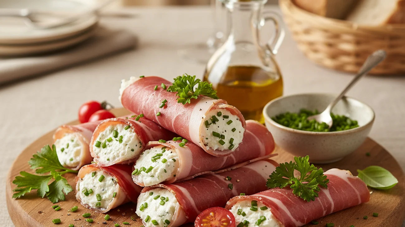 Roulés de jambon de Bayonne au fromage frais : l'apéro chic qui prend 10 minutes à préparer