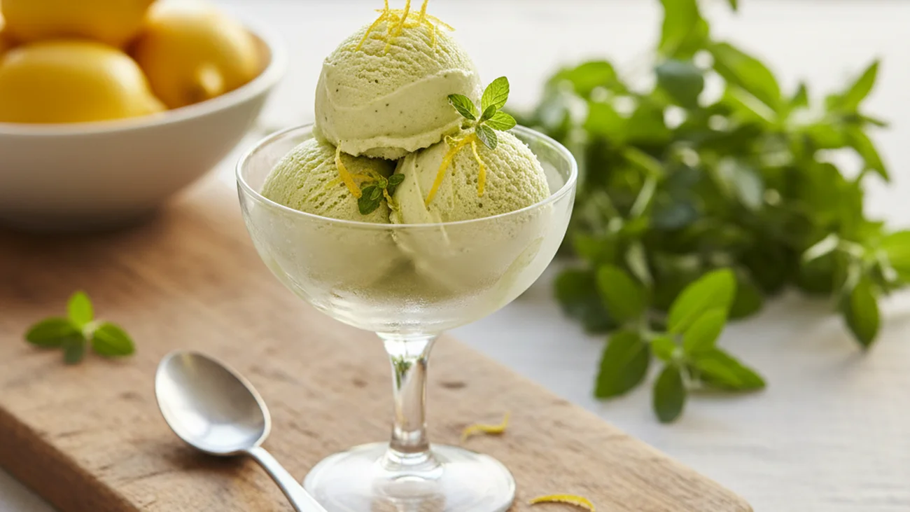 Sorbet à la Verveine Citronnée : La Glace Maison Rafraîchissante et Sophistiquée de l'Été