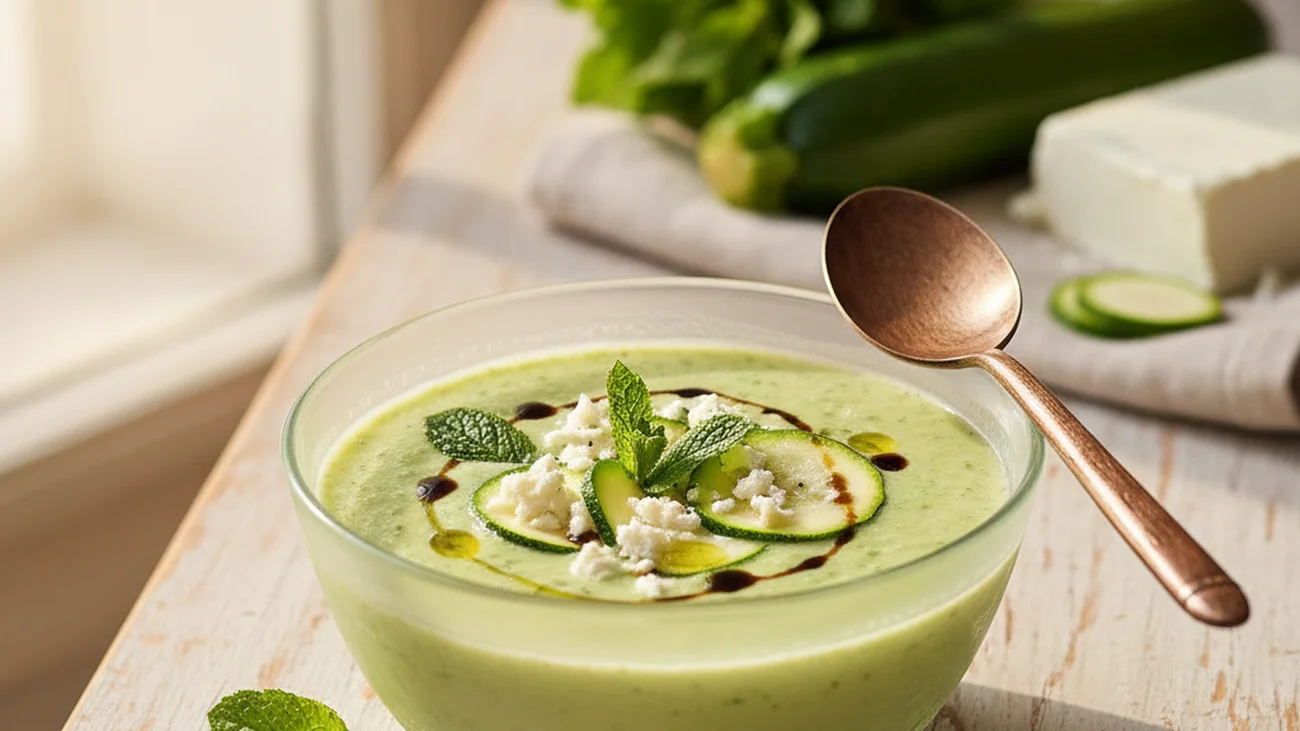 Soupe Froide Courgettes-Menthe-Feta : 15 Min Chrono Pour Survivre à la Canicule